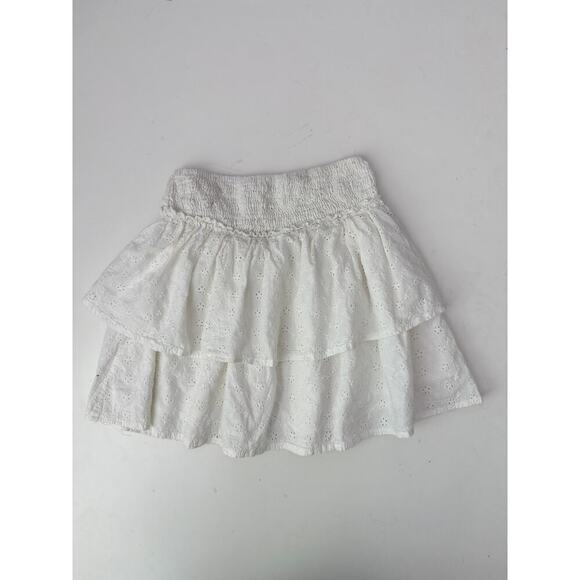 Meet Me There White Tiered Mini Skirt - Size S/M - Picture 6 of 7